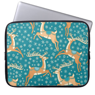 Funda Para Portátil Reno navidad: Vintage Seamless Pattern.