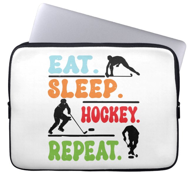 Funda Para Portátil Repetir el hockey sobre hielo en el sueño (Frente)