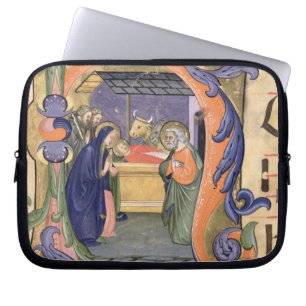 Funda Para Portátil Representación de la inicial "H" del ms 571 f.6r