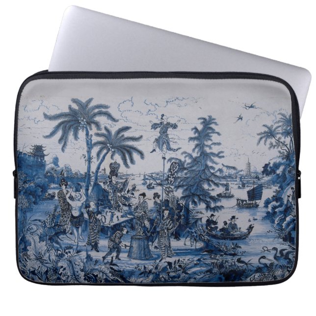 Funda Para Portátil Repro Chinoiserie Delft Blue and White Tile (Frente)