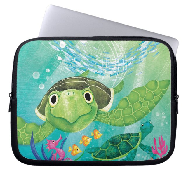 Funda Para Portátil Rescate de tortugas marinas (Frente)