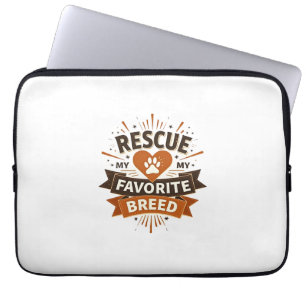 Funda Para Portátil Rescate Es Mi Raza Favorita Vintage Adopción De Pe