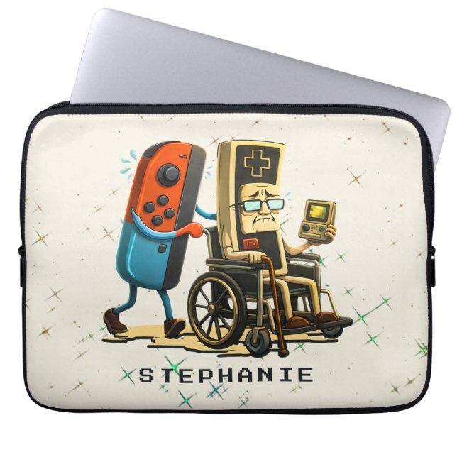 Funda Para Portátil Respect Your Elders Gaming Control Retro Funny (Frente)