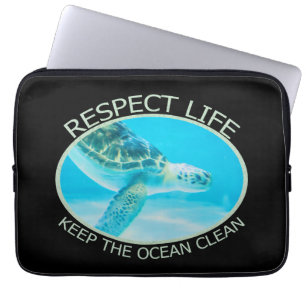 Funda Para Portátil Respetar la vida, mantener limpio el océano