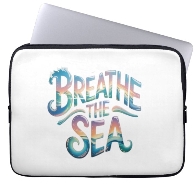 Funda Para Portátil Respirar el mar (Frente)