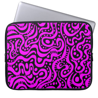 Funda Para Portátil Resumen 041211 - Magenta y negro