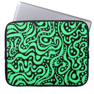 Funda Para Portátil Resumen 041211 - Mint Green sobre negro