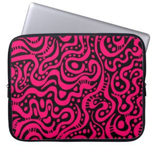 Funda Para Portátil Resumen 041211 - Rojo neón sobre negro