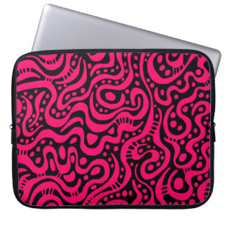 Funda Para Portátil Resumen 041211 - Rojo neón sobre negro