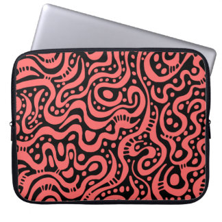 Funda Para Portátil Resumen 041211 - Rosa tropical en negro