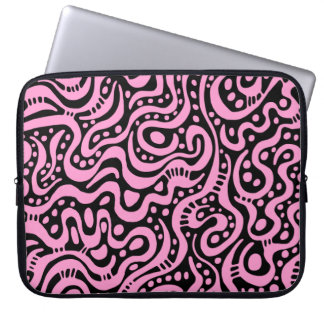 Funda Para Portátil Resumen 041211 - Rosa y negro
