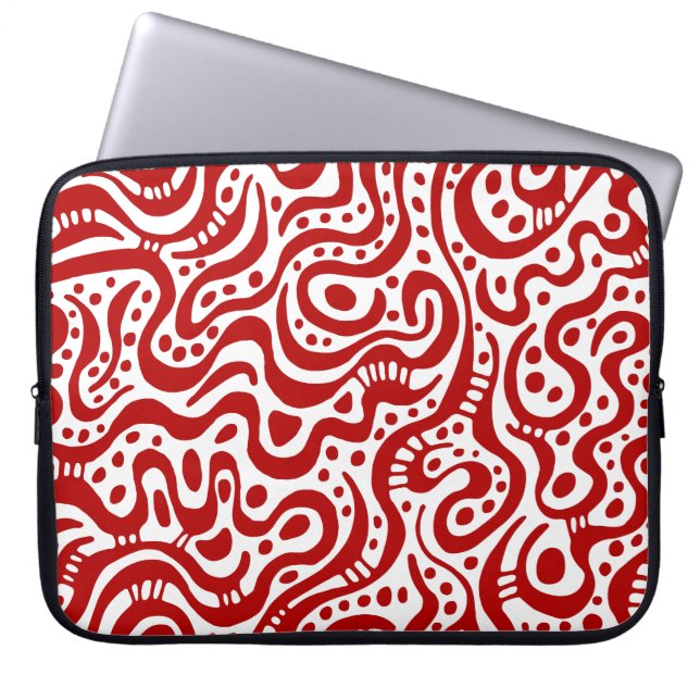 Funda Para Portátil Resumen 041211 - Ruby en blanco (Frente)