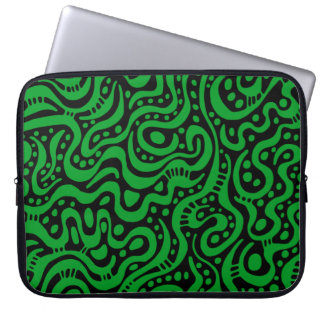 Funda Para Portátil Resumen 041211 - Verde de hierba sobre negro