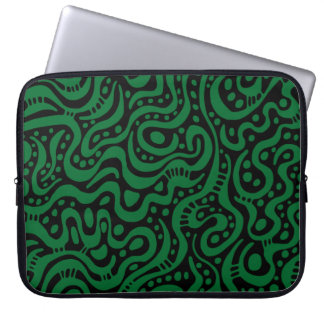 Funda Para Portátil Resumen 041211 - Verde forestal sobre negro