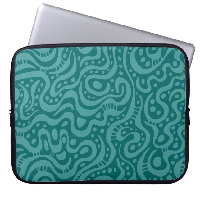 Funda Para Portátil Resumen 041211 - Verde oceánico en verde mosca (Frente)