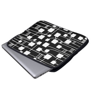 Funda Para Portátil Resumen 111211 - Blanco sobre negro