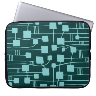 Funda Para Portátil Resumen 111211 - Ecologar azul sobre verde oscuro