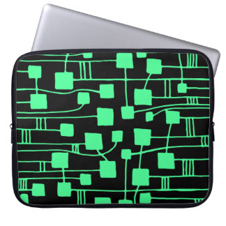 Funda Para Portátil Resumen 111211 - Mint Green sobre negro