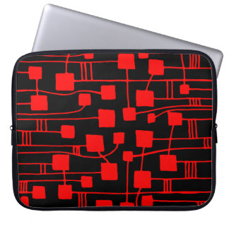Funda Para Portátil Resumen 111211 - Rojo sobre negro