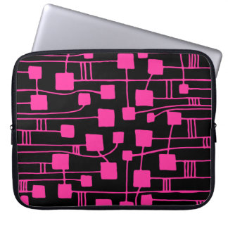 Funda Para Portátil Resumen 111211 - Rosa caliente en negro