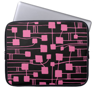 Funda Para Portátil Resumen 111211 - Rosa polvoriento sobre negro