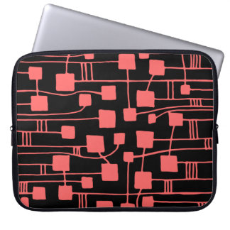 Funda Para Portátil Resumen 111211 - Rosa tropical en negro