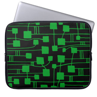Funda Para Portátil Resumen 111211 - Verde de hierba sobre negro