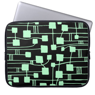 Funda Para Portátil Resumen 111211 - Verde fantasma sobre negro