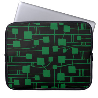 Funda Para Portátil Resumen 111211 - Verde forestal sobre negro