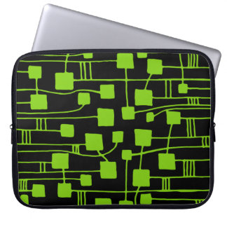 Funda Para Portátil Resumen 111211 - Verde marciano sobre negro