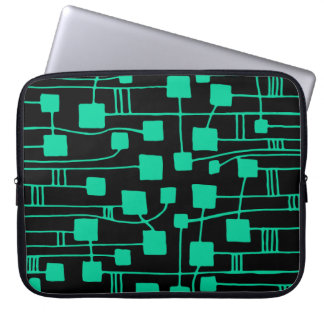 Funda Para Portátil Resumen 111211 - Verde marino sobre negro