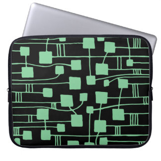 Funda Para Portátil Resumen 111211 - Verde oscuro sobre negro