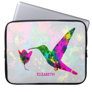 Funda Para Portátil Resumen Colibrí Psicodélico Colorido
