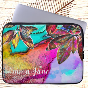 Funda Para Portátil Resumen colorido deja el arte de la naturaleza de 