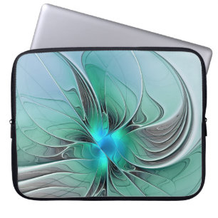 Funda Para Portátil Resumen Con Arte Fractal Azul Y Moderno