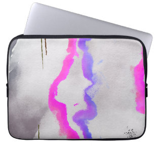 Funda Para Portátil Resumen De Acuarela Púrpura Y Rosa