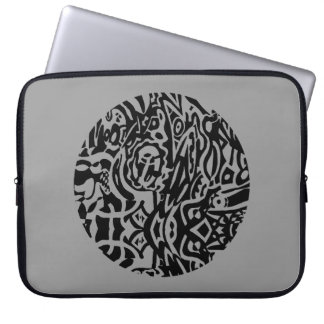 Funda Para Portátil Resumen de B&W de "Bird Creature"