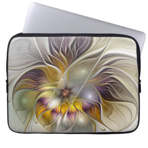Funda Para Portátil Resumen de fantasía colorida Flor Fractal Moderno