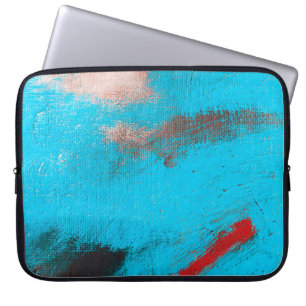 Funda Para Portátil Resumen de fondo artístico, pintura, fino, azul, l