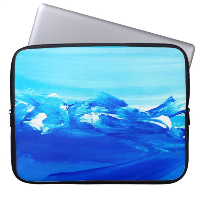 Funda Para Portátil Resumen de fondo de pintura azul. Arte moderno. (Frente)