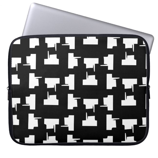Funda Para Portátil Resumen de fondo monocromo. Ilustración de semiton (Frente)