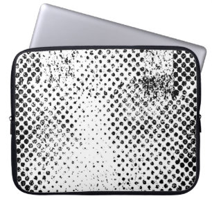 Funda Para Portátil Resumen de fondo vintage en blanco y negro. Monoc