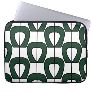 Funda Para Portátil Resumen de Guay geométrico moderno verde blanco