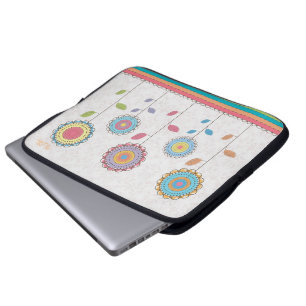 Funda Para Portátil Resumen de jardín de flor arco iris del vector ret