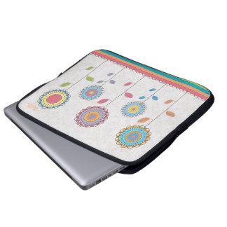 Funda Para Portátil Resumen de jardín de flor arco iris del vector ret