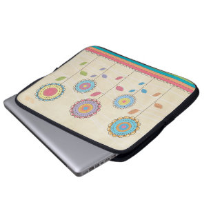 Funda Para Portátil Resumen de jardín de flor arco iris del vector ret