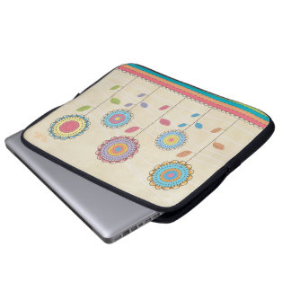 Funda Para Portátil Resumen de jardín de flor arco iris del vector ret