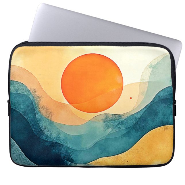Funda Para Portátil Resumen de las olas de sol (Frente)