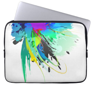Funda Para Portátil Resumen de las salpicaduras de pinturas de pavo re