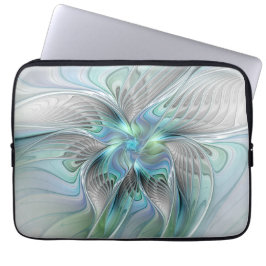 Funda Para Portátil Resumen de mariposa azul verde azul Fantasía arte 